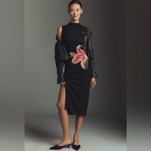 Rails Black Dress with Pink Floral Accent